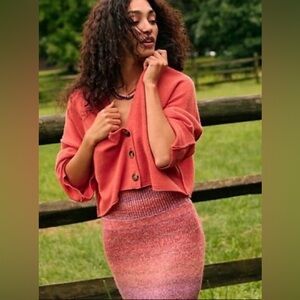 Free People Coral 100% Cashmere Heartbeat Cardi in Size Extra Small